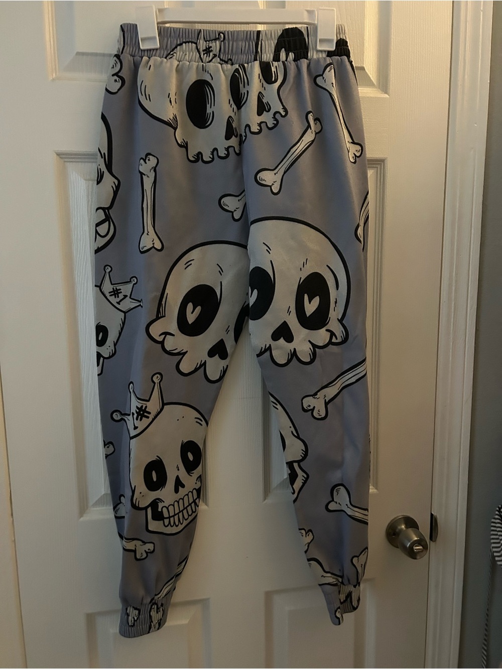 Unbranded Gray Skull Print Jogger Sweatpants for Men